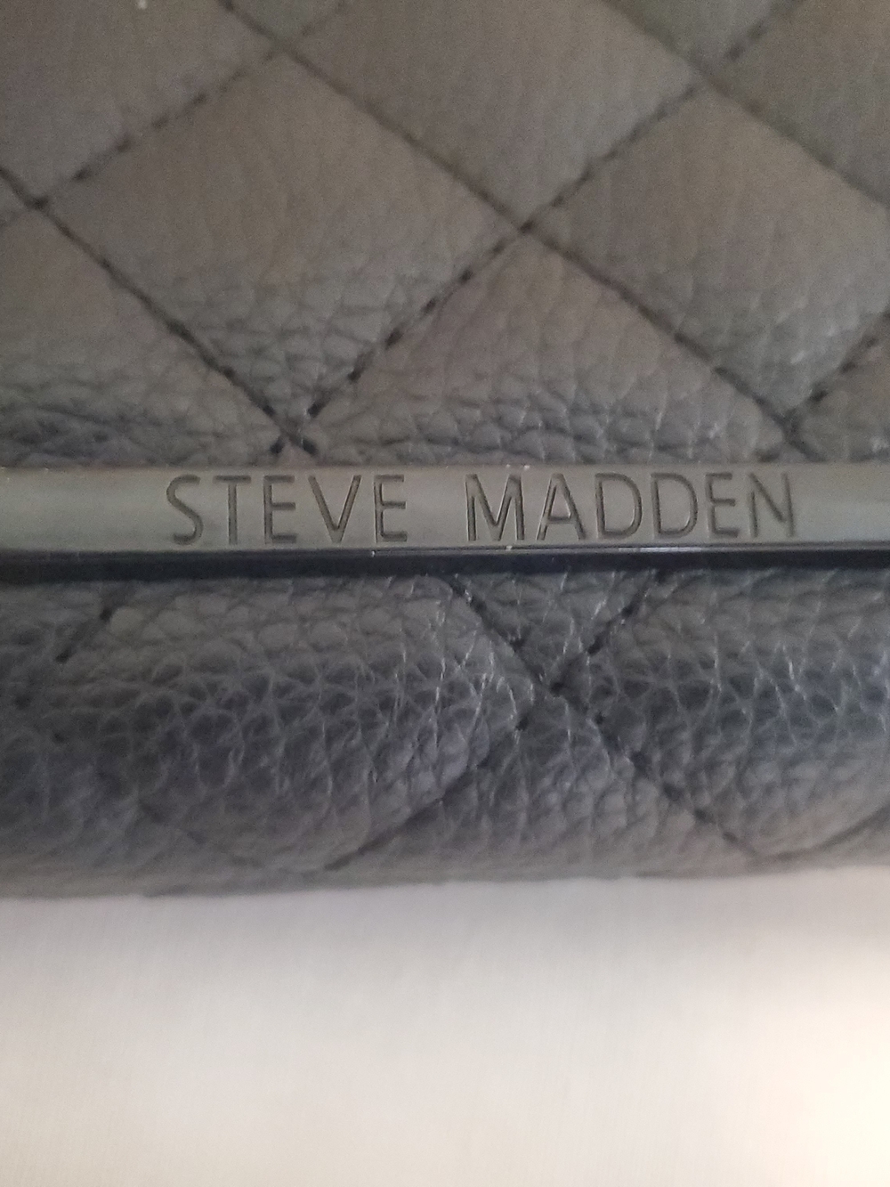 Steve Madden Men’s Black Quilted Leather Crossbody Bag